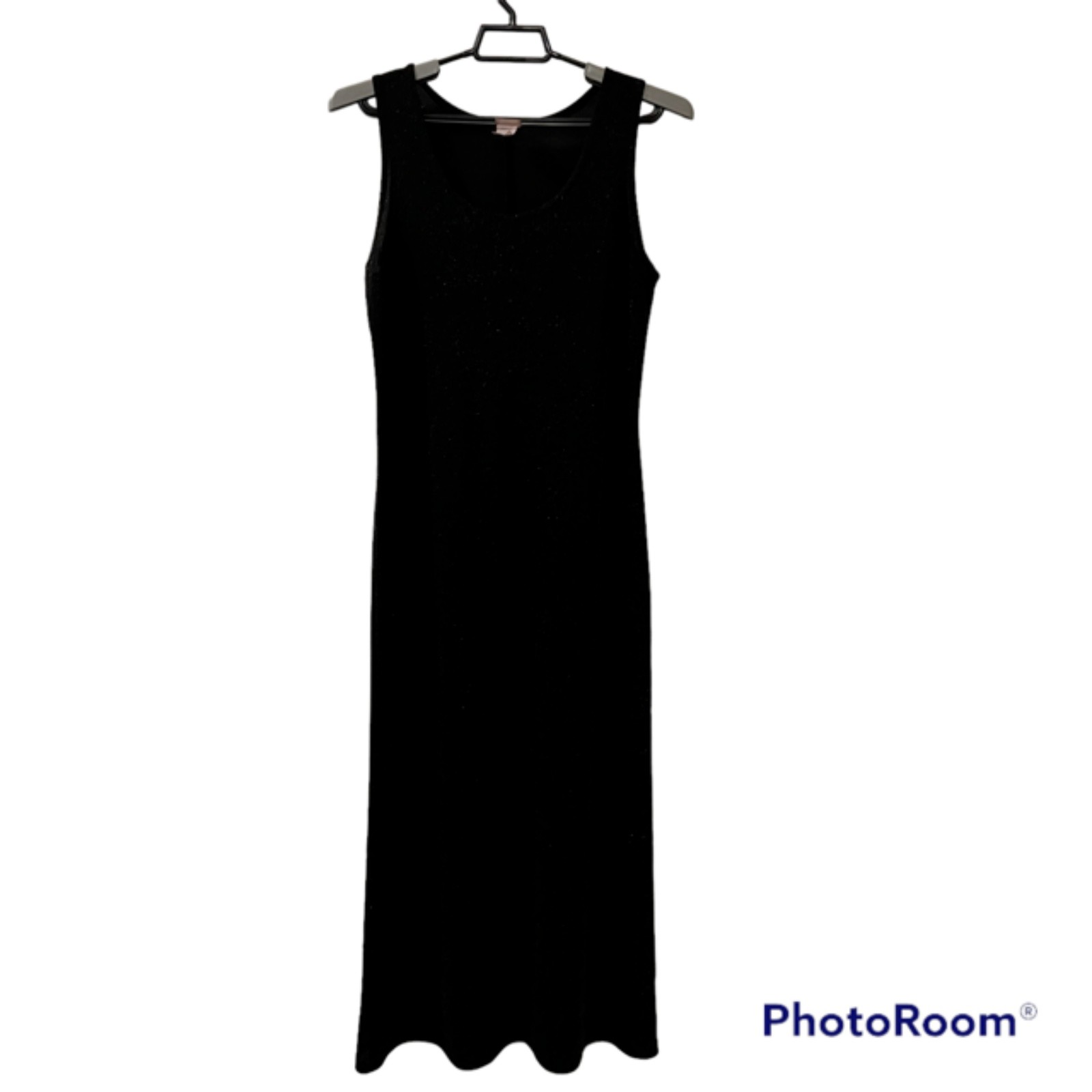 Diamond's Usa Womens Black Maxi Evening Dress Glitters Sleeveless Scoop Neck Xl